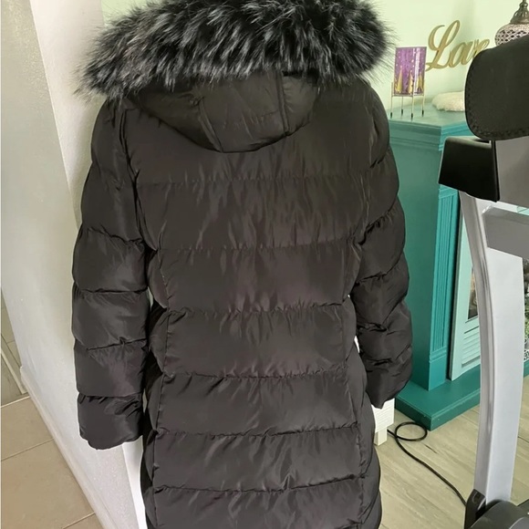 Excellent woman’s Elora long black fur, hooded jacket. Size L - Picture 2 of 8